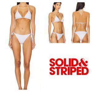 SOLID & STRIPED White Iris Beaded Crochet Low Bikini Bottom